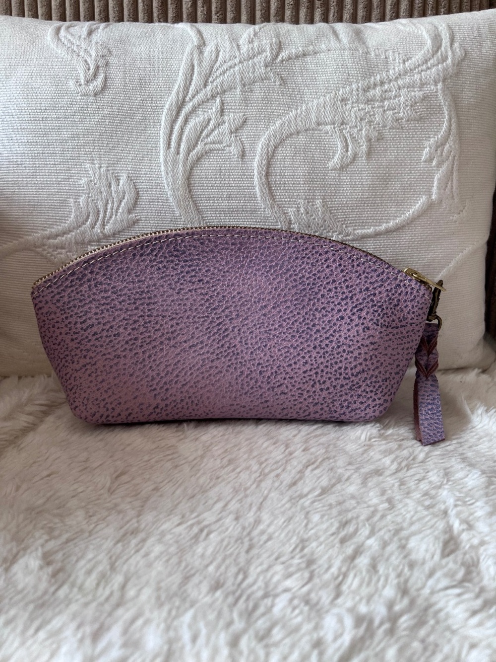 Portland Leather Goods Unicorn color Lilac, toiletry bag. NWOT